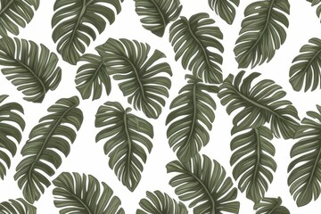 tropical leaves with geometric background 