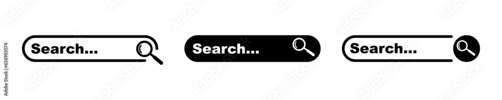 Aufkleber search bar vector set. search bar ui template. internet navigation. vector 10 eps.