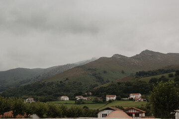 Mountains in Occitania. Occitanie. Montagnes et nuages. Panorama of the mountains