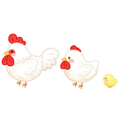 chicken family  hand-drawn.