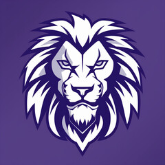 lion head vector in violet 