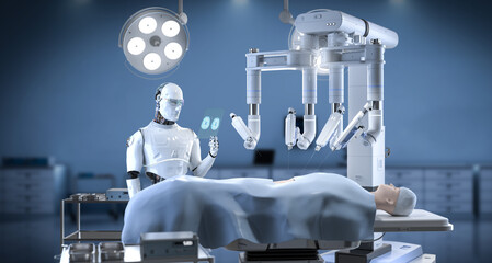 Doctor robot with robotic assisted surgery in operating room
