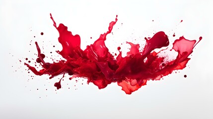 Ruby Color Splash on a white Background. Artistic Color Explosion
