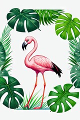 vector art flamingo decorative design 