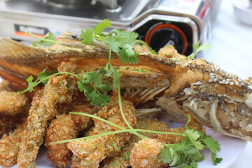 Deep-fried freshwater fish