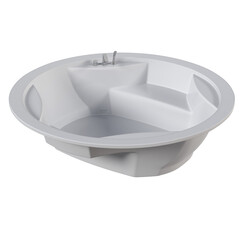 bathtub isolated on a transparent background, 3D illustration, and a CG render