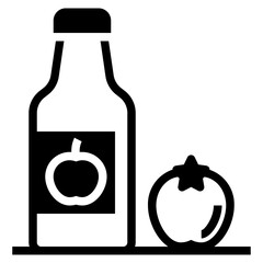Tomato juice solid icon on white background