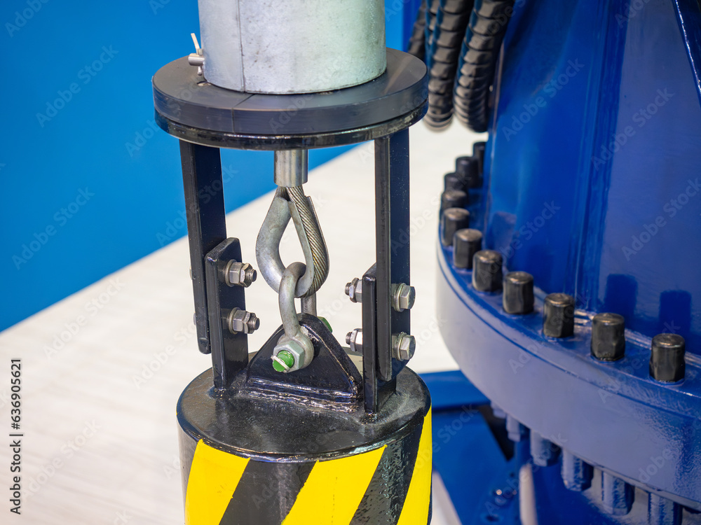 Poster industrial equipment. fragment of machine for factory. concept of mechanical engineering. mounting p