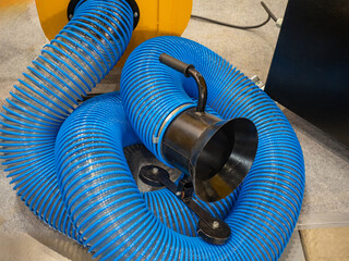 Portable exhaust device. Flexible hose accordion. Industrial equipment. Hose for pumping out...