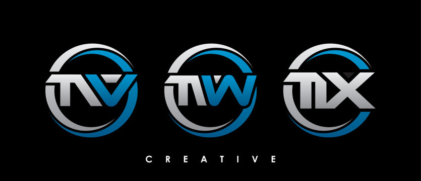TTV, TTW Letter Initial Logo Design Template Vector Illustration
