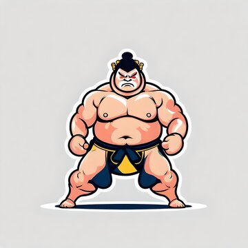 recommend clip art: A logo for a business or sports team featuring a fictional sumo wrestler that is suitable for a t-shirt graphic.