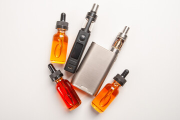 Electronic cigarettes. Vaping set. Smoking devices. Vape oil. Vaping liquid. Two electronic...