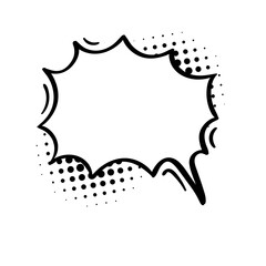 Comic speech dialogue on halftone shadow. Empty shout text box.