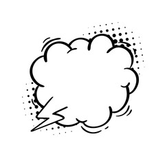 Comic speech dialogue on halftone shadow. Empty shout text box.