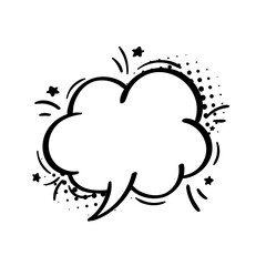 Comic speech dialogue on halftone shadow. Empty shout text box.