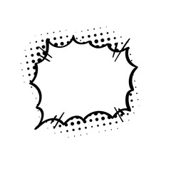 Comic speech dialogue on halftone shadow. Empty shout text box.