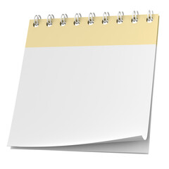 Empty calendar. 3D calendar. 3D illustration.