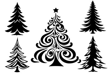 Christmas tree silhouette design