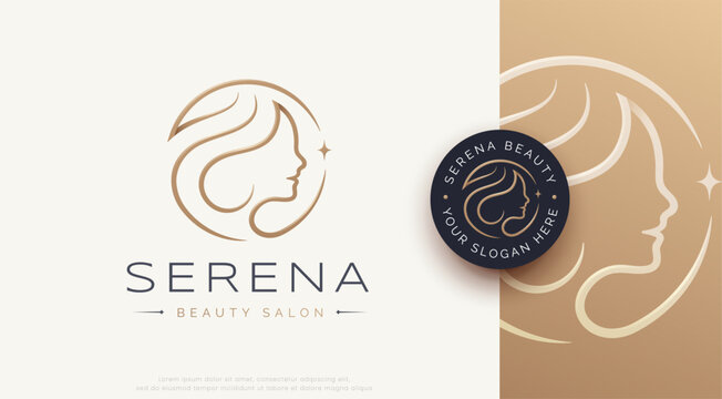 beauty salon hair and cosmetic logo design
