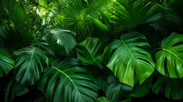 Tropical Elegance: Exotic Palm Trees Creating a Nature Wallpaper © Martin Studio