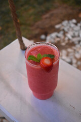 Strawberry Cocktail on the beach