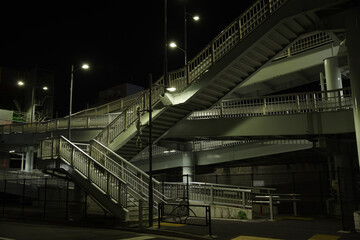 築地大橋とベイエリアの都市風景