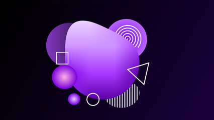 Fototapeta premium Cute irregular purple gradient shapes as a text placeholder copy space background.