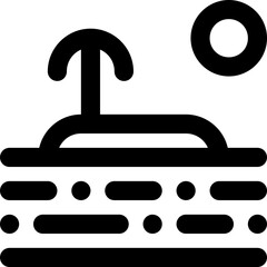Island in outline icon. Beach, sea, vacation, holiday, summer