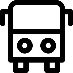 Bus in outline icon. Public transportation, travel, vacation
