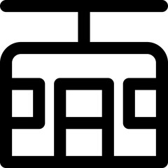 Cable car cabin in outline icon. Transportation, vacation, holiday