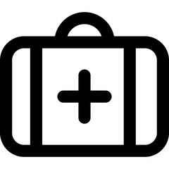 First aid kit in outline icon. Medical bag, medicine, hospital