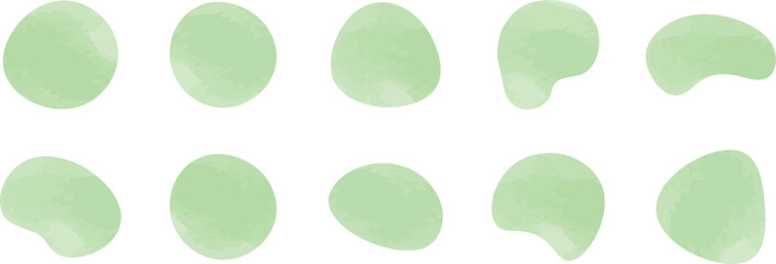 水彩のかわいい抽象的なゆるゆるフレーム　　　Set of cute abstract shapes.Vector loose frame.　vector water frame set.