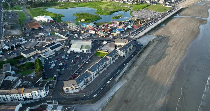 Beautiful amusement park and attractions in Tramore Ireland 4k