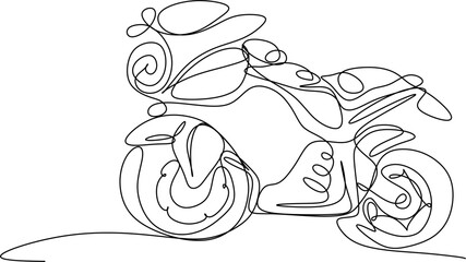 One line art. one continuous line art of a motorcycle
