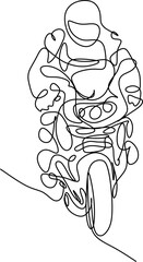 One line art. one continuous line art of a motorcycle