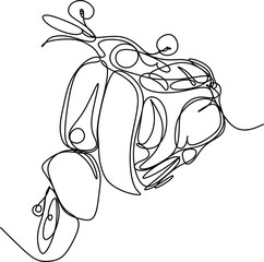 One line art. one continuous line art of a motorcycle