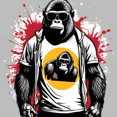 gorilla in a shirt