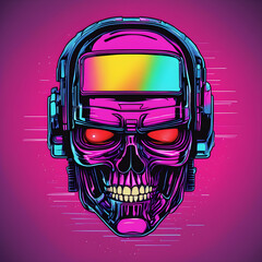skull with headphones