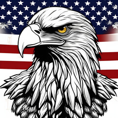 american eagle and usa flag