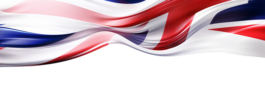 Waving Flag of Great Britain. Border Template. Ai Generative