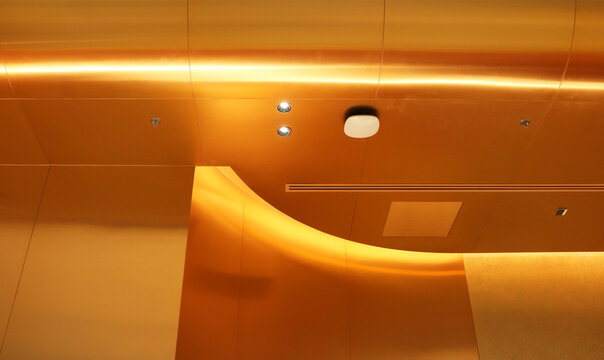 Aluminium composite ceiling cladding curve shape.