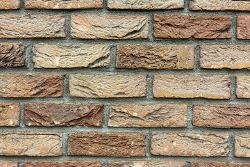 New design of modern wall decorated bricks close up