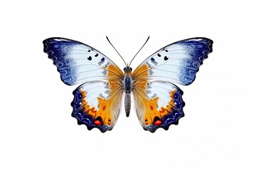 Obraz premium Closeup of captivating butterfly in vibrant hues. Detailed elegance on white background isolated