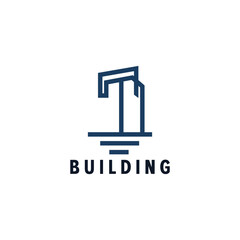 Building logo for construction company imple icon. Logo. Vector illustration