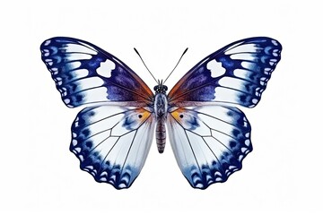 Closeup of captivating butterfly in vibrant hues. Detailed elegance on white background isolated