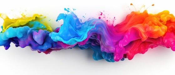 colorful watercolor mixed liquid splashing in water banner background, Generative AI