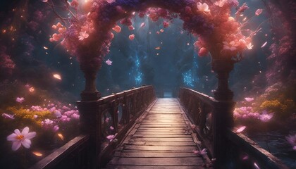 Obraz na płótnie Canvas magic bridge made of flowers