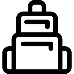 School bag in outline icon. Backpack, baggage, student, school, education