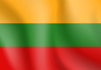 Fototapeta premium National flag of Lithuania. Vector illustration.