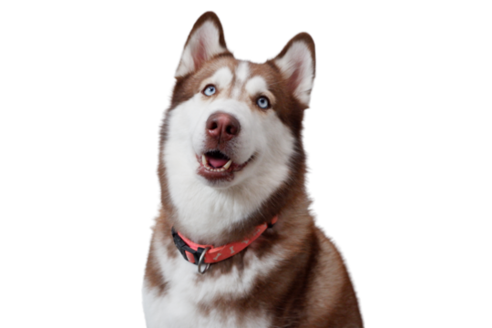 cute dog on transparent background siberian husky.